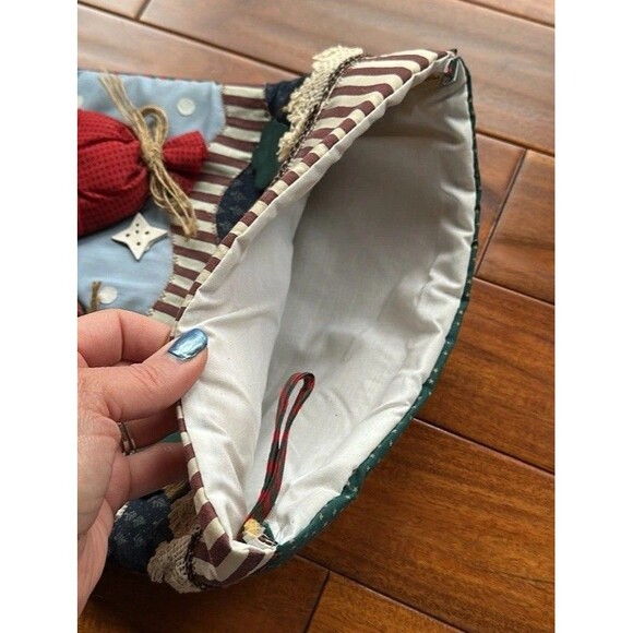 Christmas Stocking Snowman Farmhouse Country Large Quilted Vintage Stockings - Picture 8 of 10